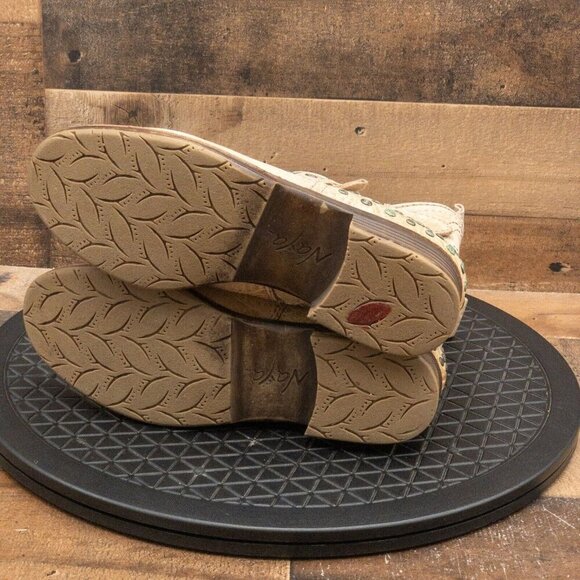 NAYA DISTRESSED TAN LEATHER WOMENS ANKLE BOOTS CASUAL BOOTIES SIDE ZIP SIZE 7.5M - Picture 4 of 8